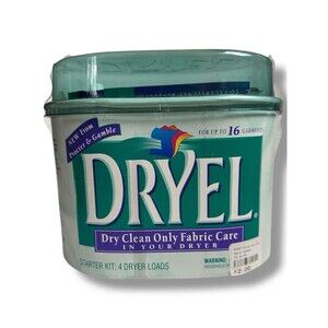 Dryel At Home Dry Cleaning Starter Kit 16 Garments Sealed 1997 Box Wear